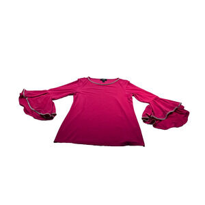 MSK Women's Bell Sleeve Shirt Hot Pink Size S (0245)